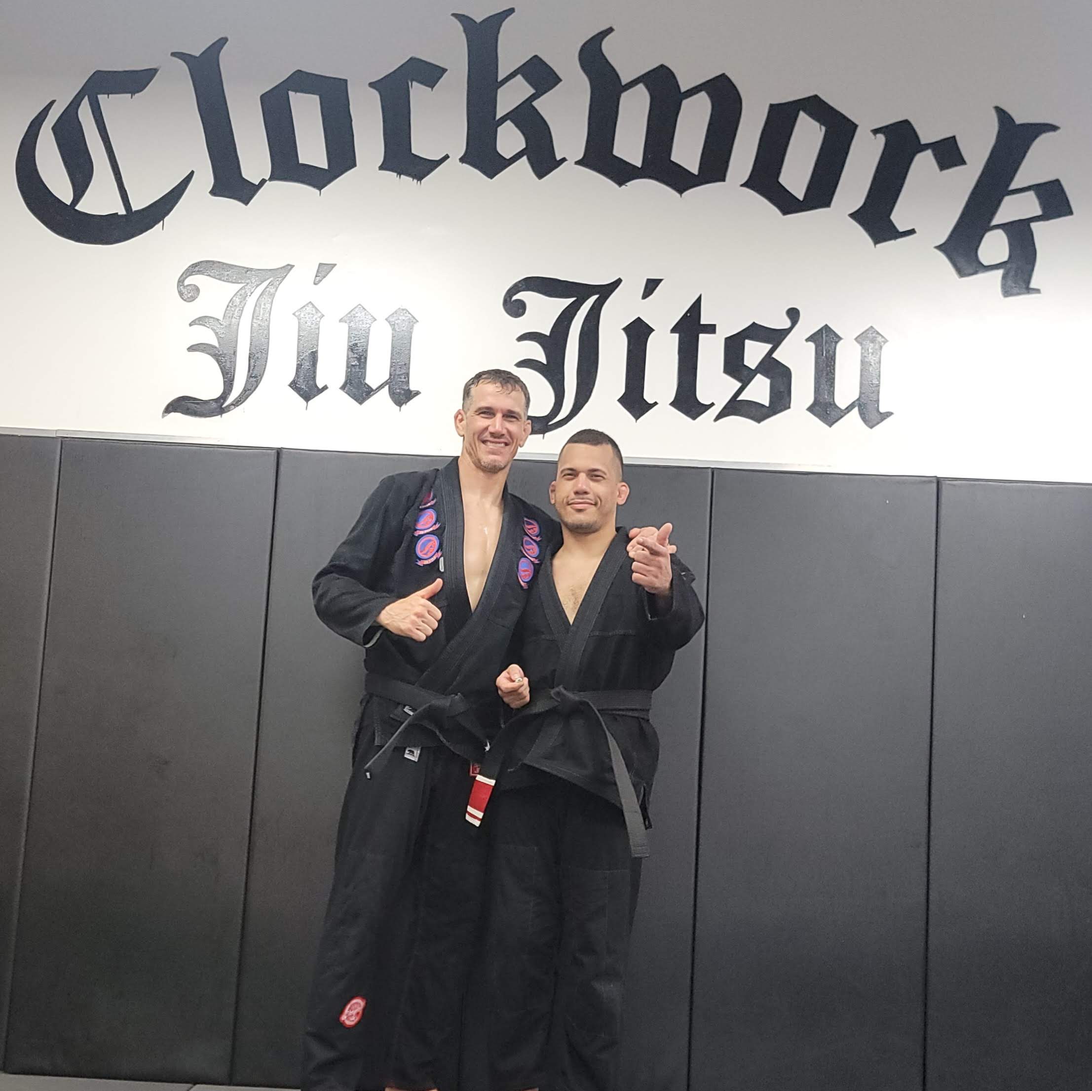 Sensei Sandy Jose Nunez and Josh Griffiths at Clockwork Jiu Jitsu