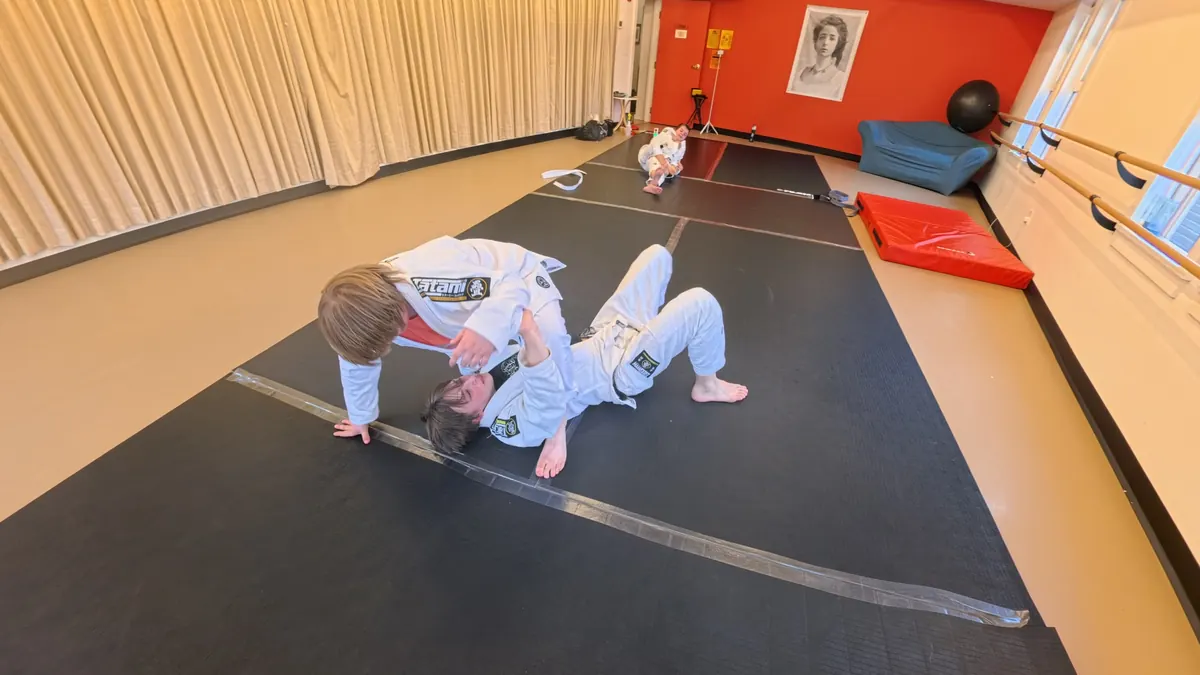 Kids Brazilian Jiu Jitsu class in Tannersville with coach-supervised ground work after school