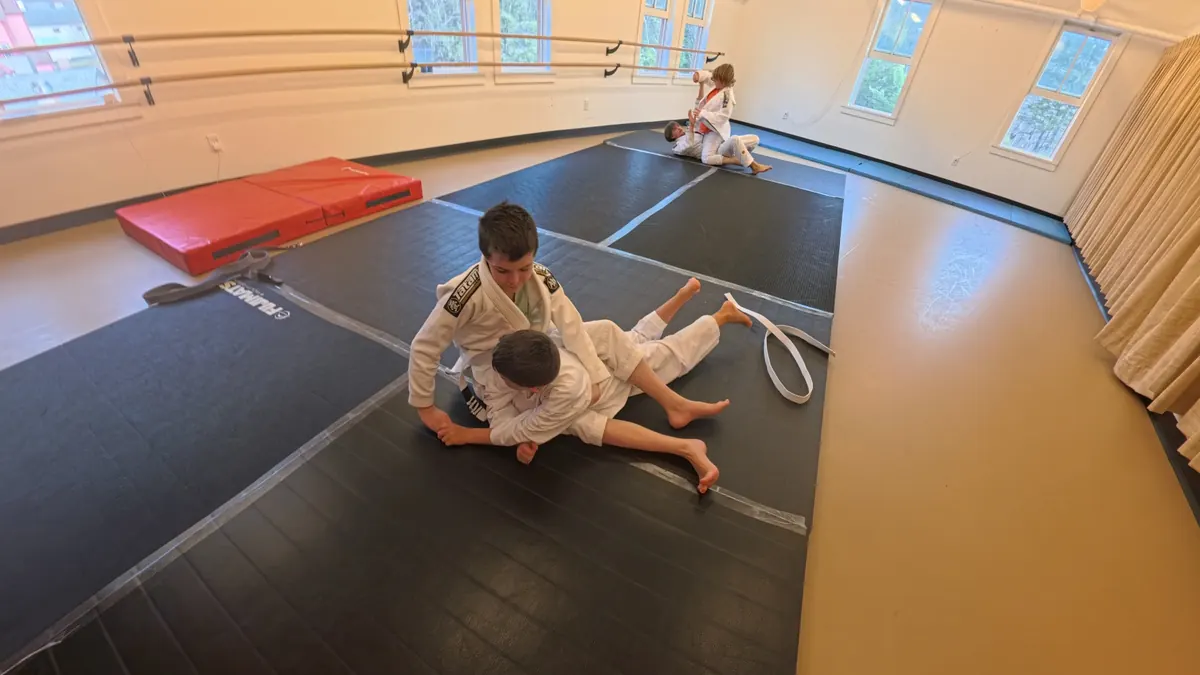 Real kids Brazilian Jiu Jitsu class at the Tannersville studio for families from Phoenicia
