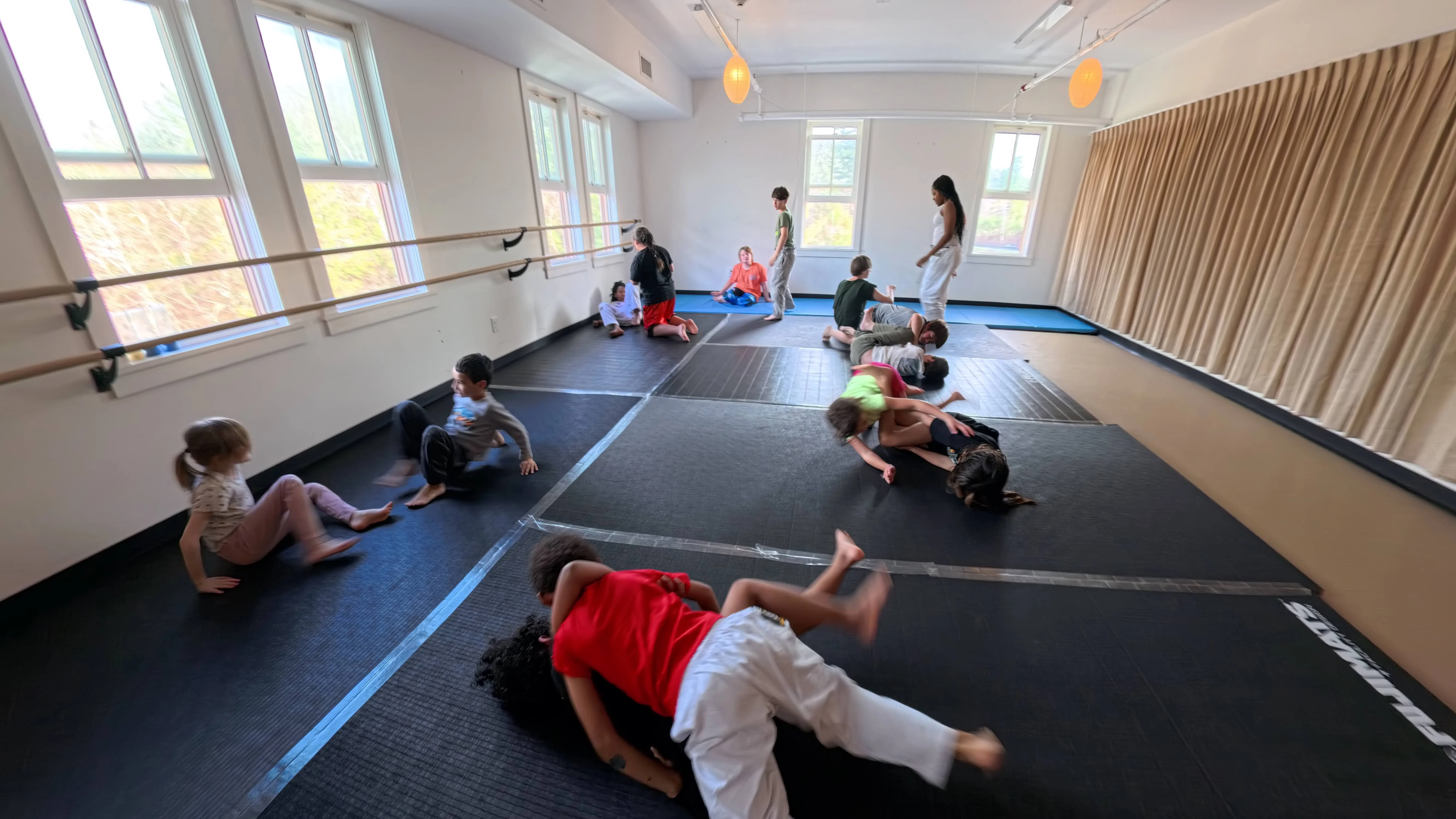 Real kids Brazilian Jiu Jitsu class at the Tannersville studio for Catskill families