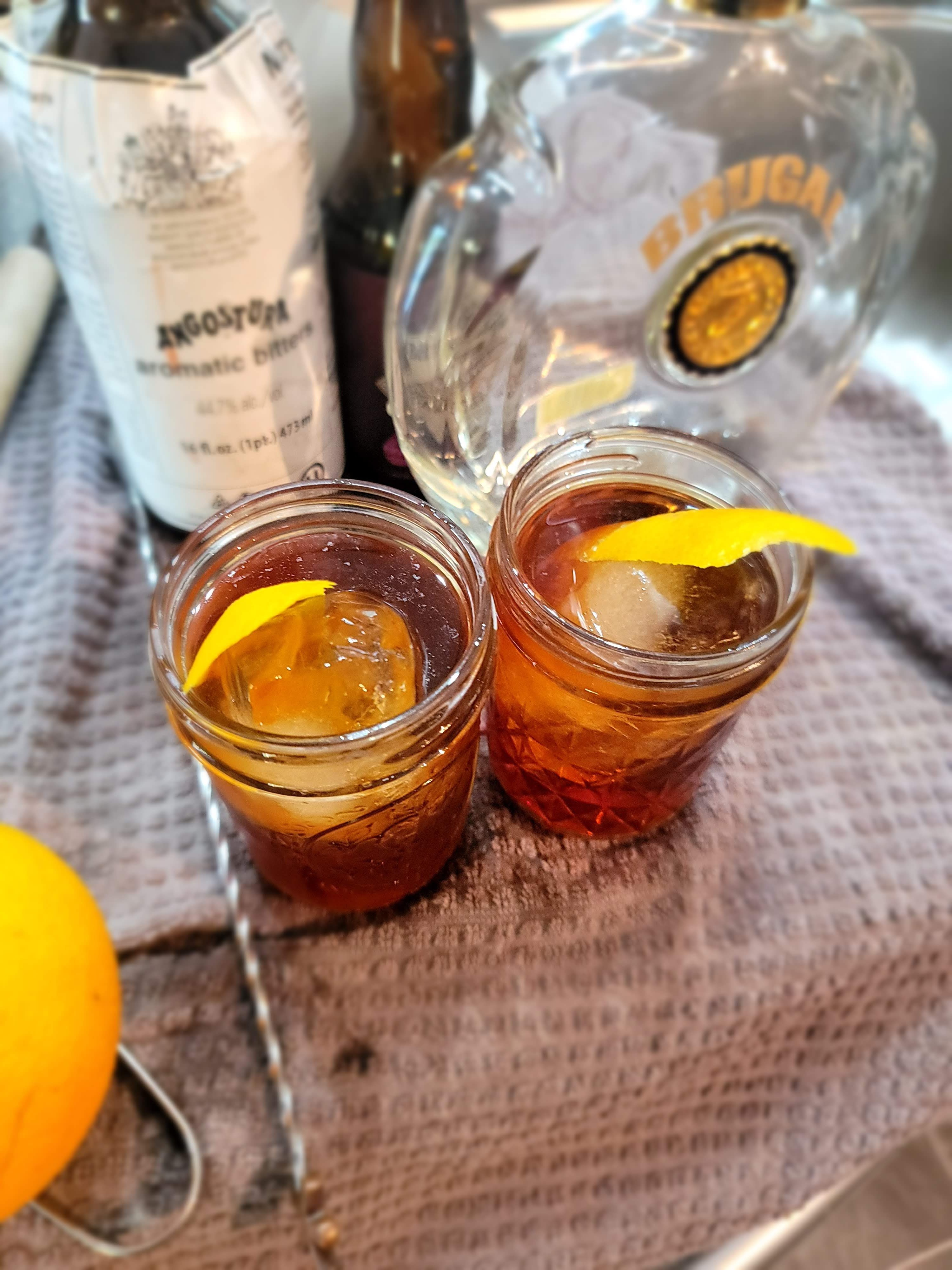 Drinks prepared for a weekend table