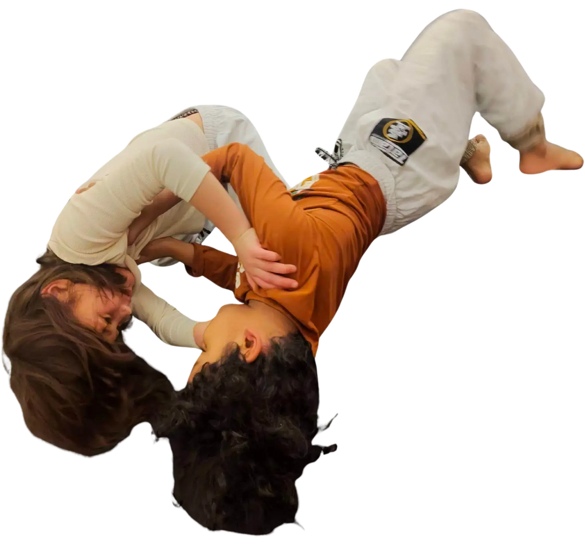 Safe self-defense for kids using positional control and frames at Sensei Sandy BJJ
