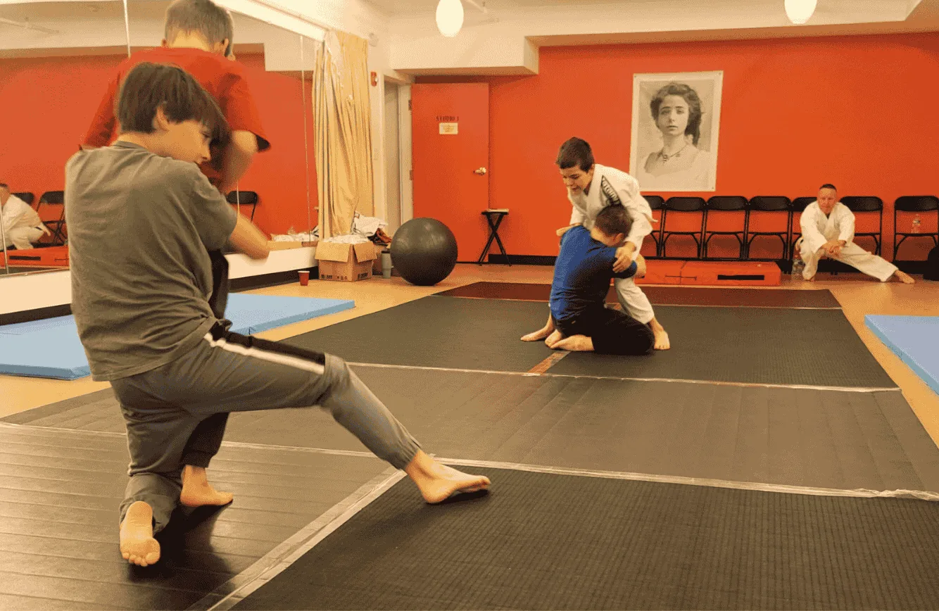 Kids practicing calm, supervised drills together