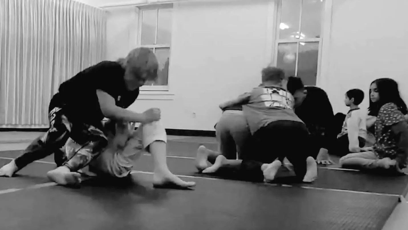 Youth BJJ scrimmage training at Sensei Sandy BJJ