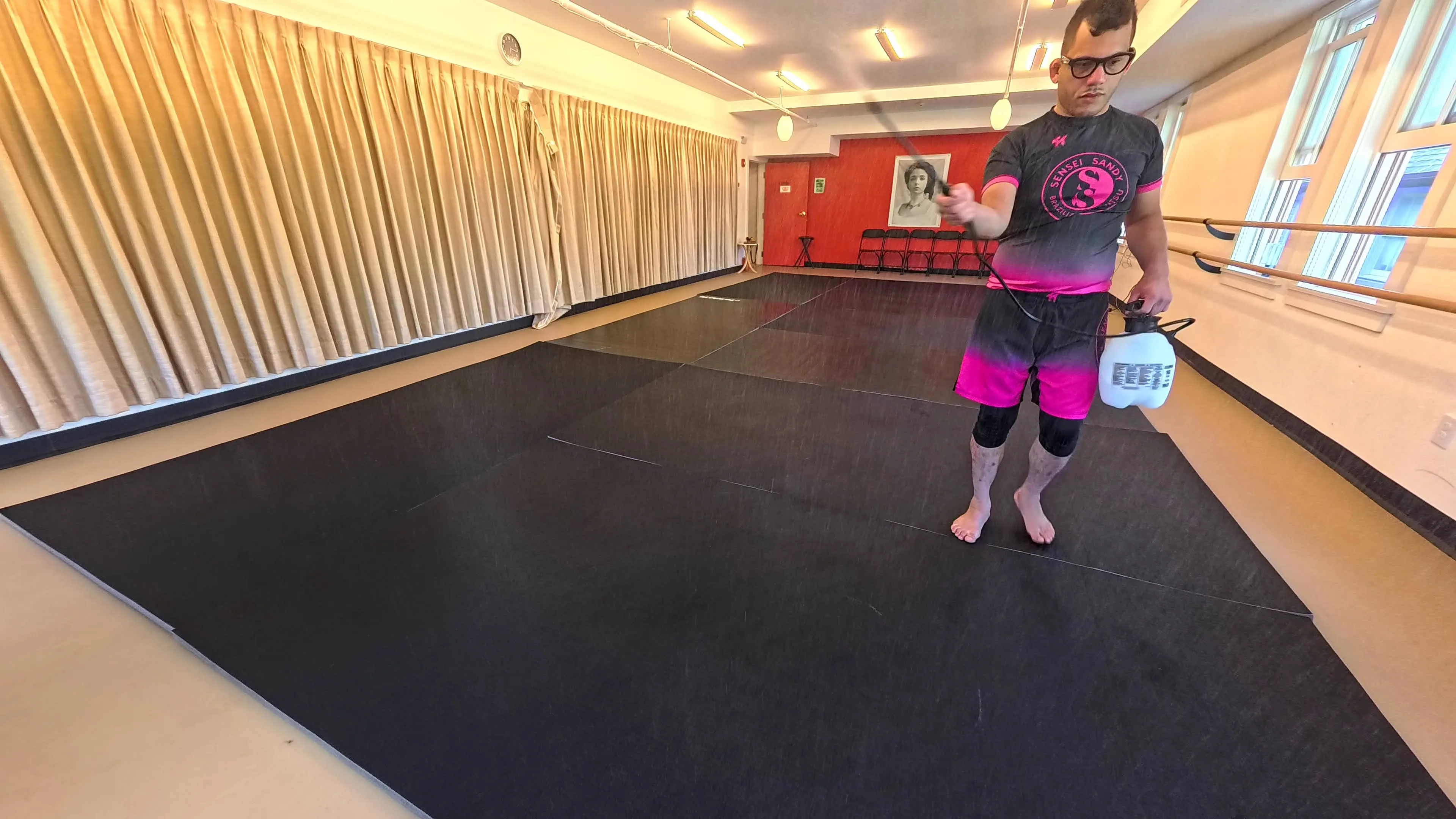 Sensei Sandy BJJ studio mat cleaning and care routine