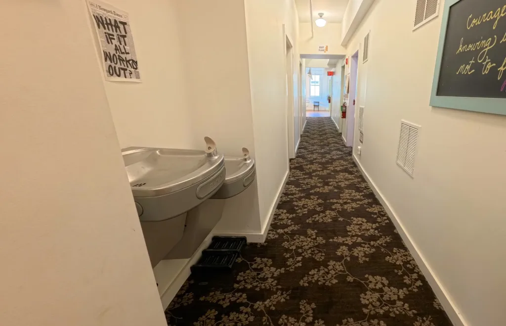 Second-floor hallway at Studios on Main